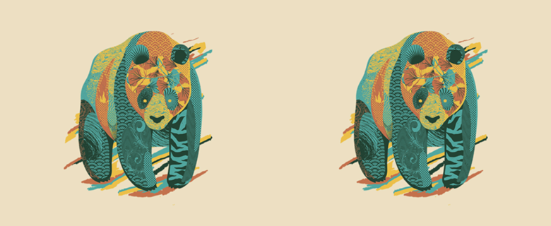 Colorful Tattooed Panda Textures