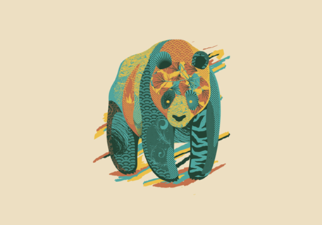 Colorful Tattooed Panda Textures