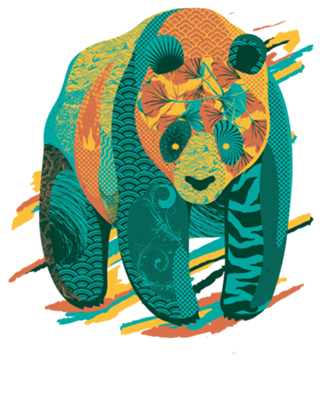 Colorful Tattooed Panda Textures