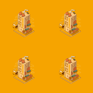 Orange School Kawaii Fruits