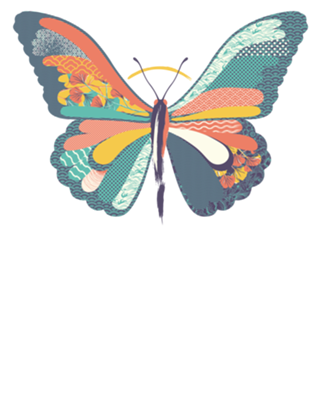 Japanese Pattern Butterfly Art