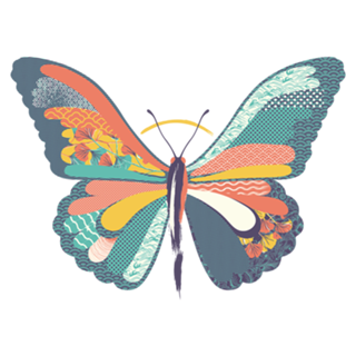 Japanese Pattern Butterfly Art