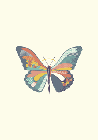 Japanese Pattern Butterfly Art