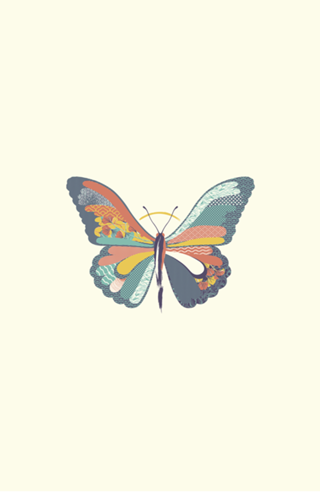 Japanese Pattern Butterfly Art