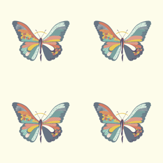 Japanese Pattern Butterfly Art
