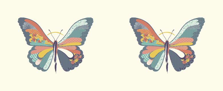 Japanese Pattern Butterfly Art