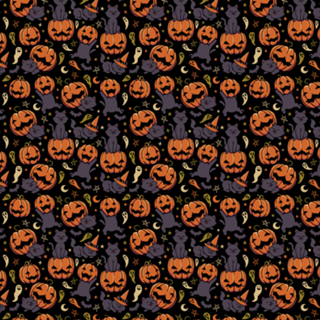 Pumpkin Field Black Cat Autumn Halloween