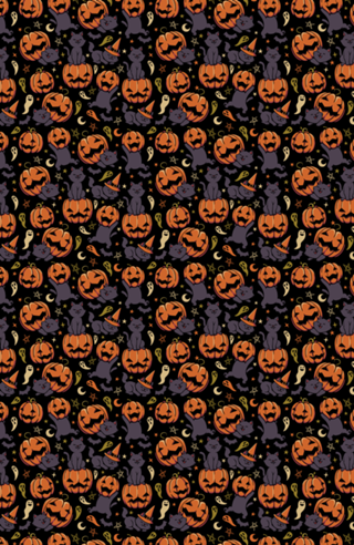 Pumpkin Field Black Cat Autumn Halloween