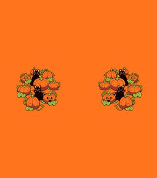 Cats and Pumpkins Kawaii Halloween