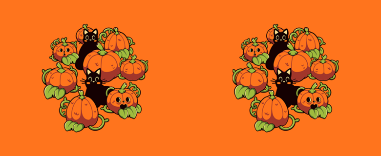 Cats and Pumpkins Kawaii Halloween