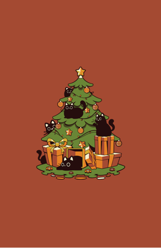 Black Cat Christmas Kittens