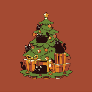 Black Cat Christmas Kittens
