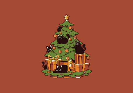 Black Cat Christmas Kittens