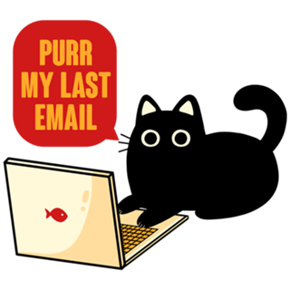 Purr My Last Email Black Cat