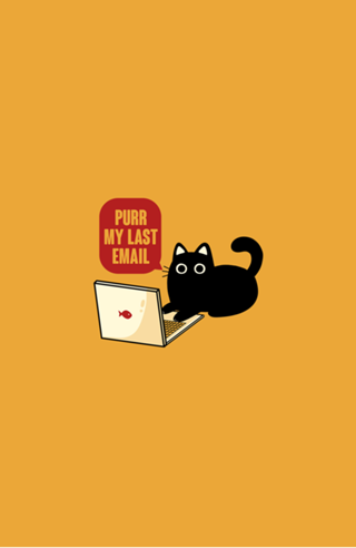 Purr My Last Email Black Cat