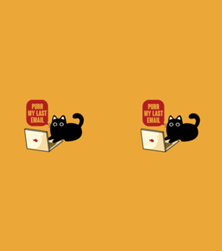 Purr My Last Email Black Cat