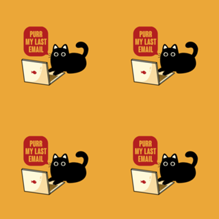 Purr My Last Email Black Cat