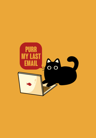 Purr My Last Email Black Cat