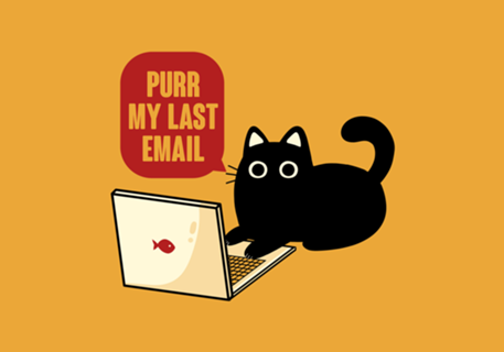 Purr My Last Email Black Cat
