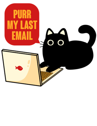 Purr My Last Email Black Cat