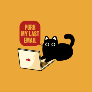 Purr My Last Email Black Cat