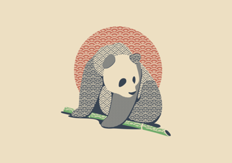 Japanese Pattern Tattooed Panda