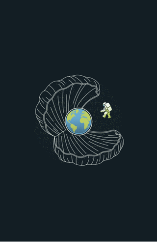 Oyster Pearl Earth Astronaut