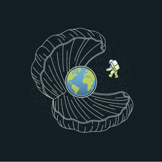 Oyster Pearl Earth Astronaut