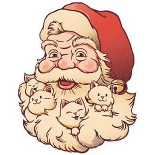 Santa Beard Full of Cats