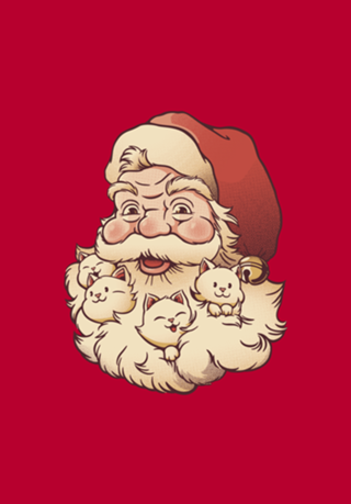 Santa Beard Full of Cats
