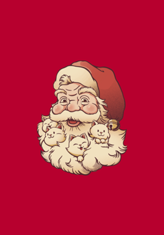 Santa Beard Full of Cats