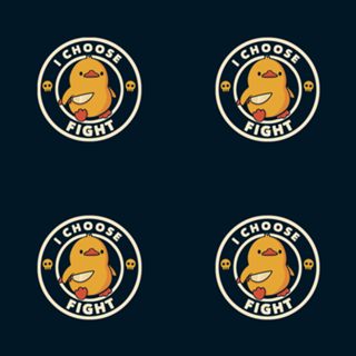 I Choose Fight Funny Duck