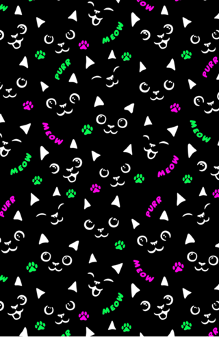 Cat Face Cat Paws Neon