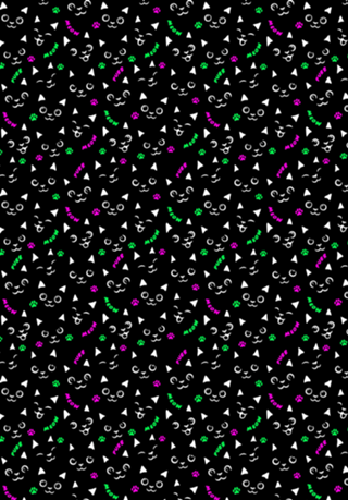 Cat Face Cat Paws Neon