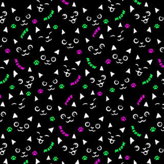 Cat Face Cat Paws Neon
