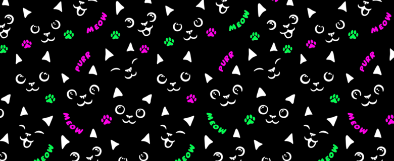 Cat Face Cat Paws Neon