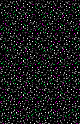 Cat Face Cat Paws Neon