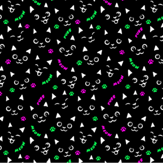 Cat Face Cat Paws Neon