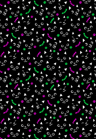 Cat Face Cat Paws Neon