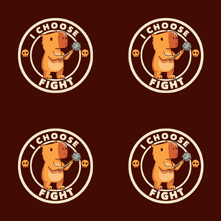 I Choose Fight Funny Capybara