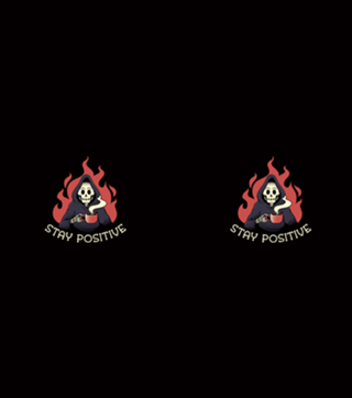Stay Positive! Death Drinking Coffee