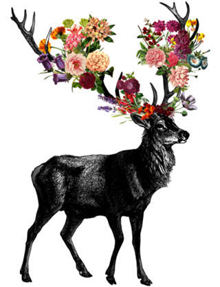 Spring Itself Deer Floral