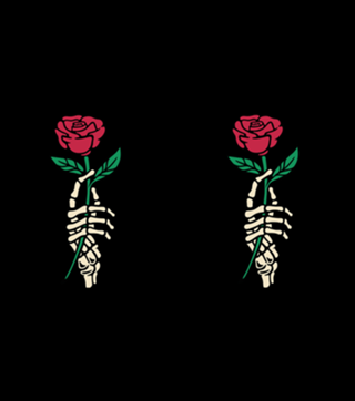 Romantic Rose Skeleton Hand Holding Flower