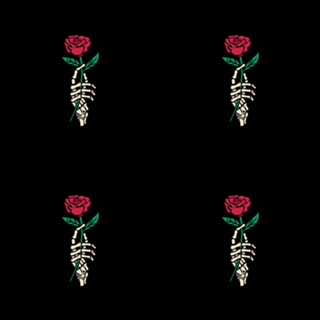 Romantic Rose Skeleton Hand Holding Flower