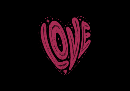 Love in a Heart Shape Viva Magenta