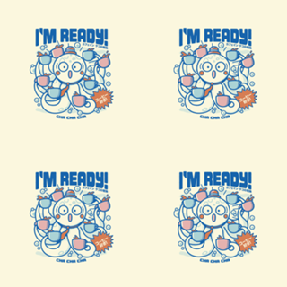 I'm Ready Coffee Octopus Blue