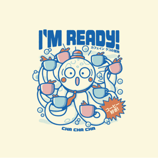 I'm Ready Coffee Octopus Blue