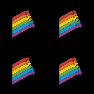Flying Rainbow Cats Lines