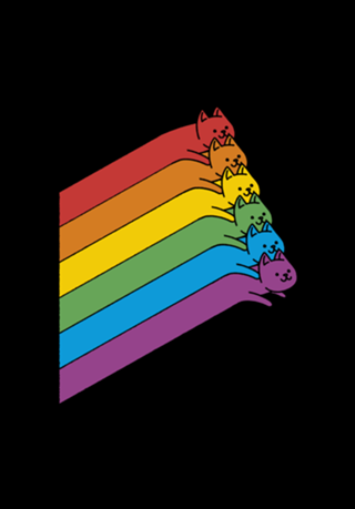 Flying Rainbow Cats Lines