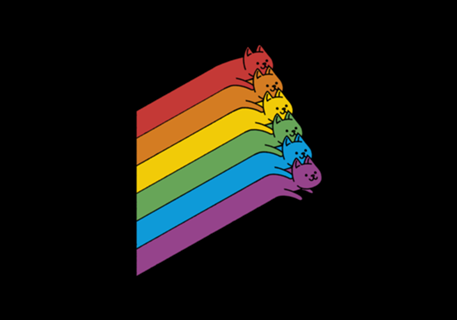 Flying Rainbow Cats Lines
